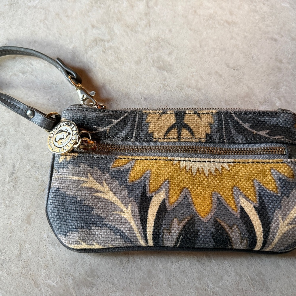 Spartina 449 Sunflower Gray and Yellow Wristlet